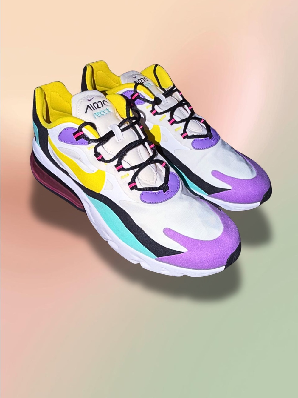 Nike Air Max 270 React Geometric Art AO4971-101 Men’s 10.5 Multicolor